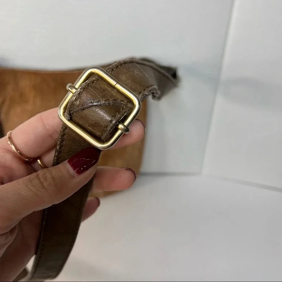 Maurizio Taiuti Italy Pony Calf Fur Brown Leather Crossbody Purse / Bag - Picture 7 of 14